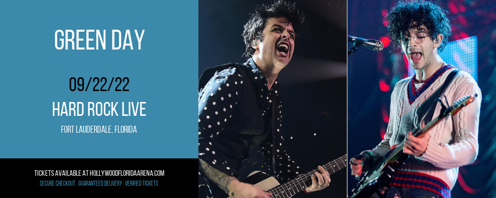 Green Day at Hard Rock Live tickets Green Day at Hard Rock Live