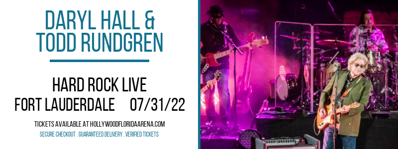 Daryl Hall & Todd Rundgren at Hard Rock Live tickets Daryl Hall & Todd Rundgren at Hard Rock Live