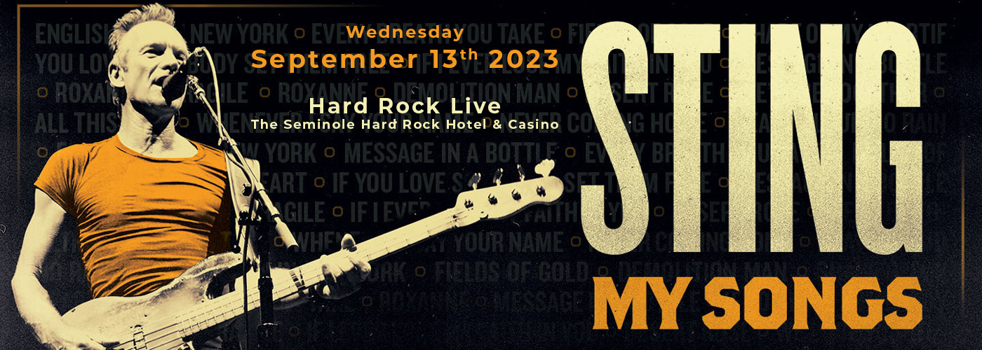 Sting at Hard Rock Live tickets Sting at Hard Rock Live