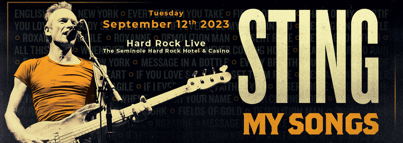 Sting at Hard Rock Live tickets Sting at Hard Rock Live