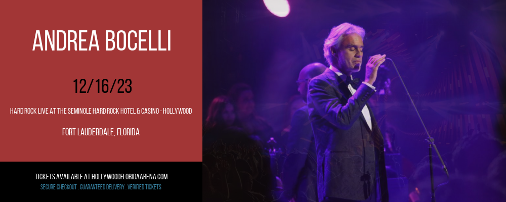 Andrea Bocelli at Hard Rock Live At The Seminole Hard Rock Hotel & Casino - Hollywood